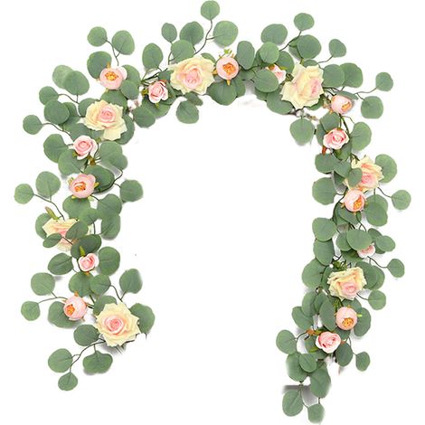 Guirlande Fausse Vigne - Feuilles D'Eucalyptus Artificielles - Décoration Table Mariage Maison - 2 m (1/5)