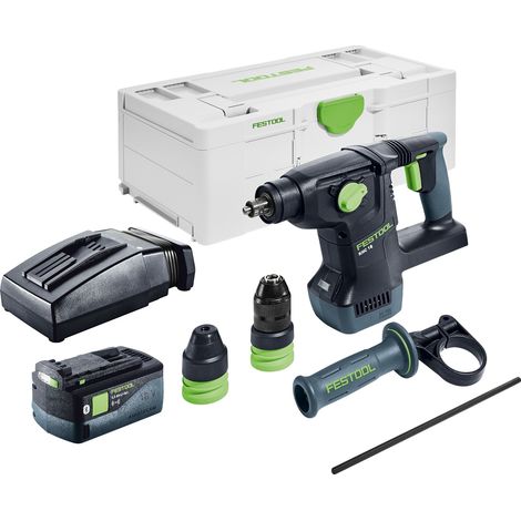 Martillo combinado sin cable Festool KHC 18 EB-Basic 18 V 2,6 J SDS-Plus Brushless + 1x batería recargable 5,0 Ah + cargador + systainer (1/5)