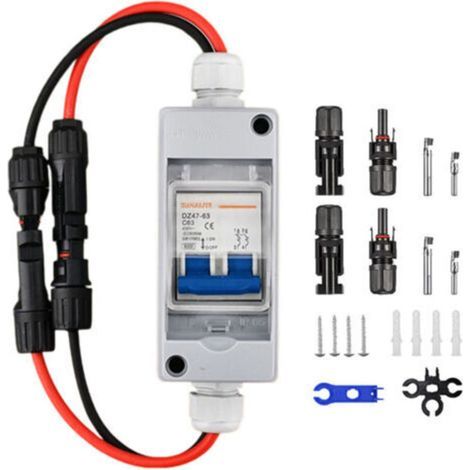 Interrupteur de déconnexion de panneau solaire, disjoncteur miniature CGELE 32 A CC 500 V avec boîtier étanche IP65 (1/5)