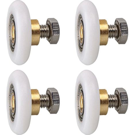 4 pièces Rouleau de porte de douche, Rouleau Roulette Roue pour Porte de Douche Roulettes Coulissantes Porte Roue de Remplacement pour Rouleau(20MM)