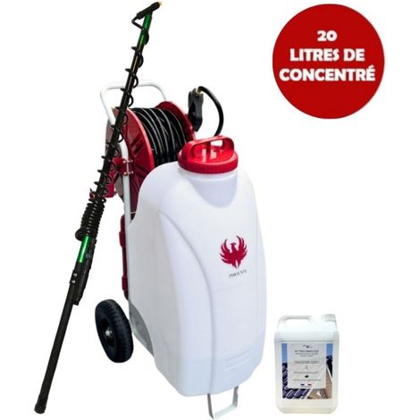Phoenix – Pulvérisateur électrique 45L – Pression 6 bars – Débit 270 L/h – Tuyau 30m – Lance inox 40cm – Pack nettoyage toiture 20L