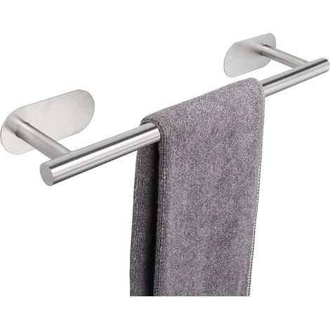 Toallero autoadhesivo de acero inoxidable, 40 x 8 x 4,5 cm (plateado) - aptos para cocinas y baños. (1/5)