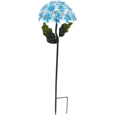 Ortviai Lampes solaires d'extérieur en forme d'hortensia – LED bleues, étanches, avec batterie intégrée (1/5)