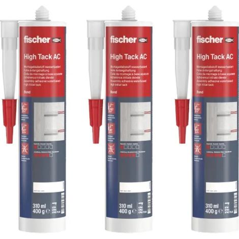[NEUWERTIG] B-Ware Fischer Dichtstoff Silikon Klebstoff High Tack Ac 310 Weiß Sanitärgrau 3 Stück
