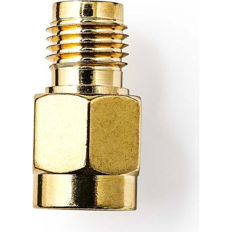 Nedis SMA Adapter / SMA-Buchse Reverse Polarity / SMA-Stecker / Vergoldet / 50 Ohm / Gerade / PVC / Gold / 2 Stück / Box