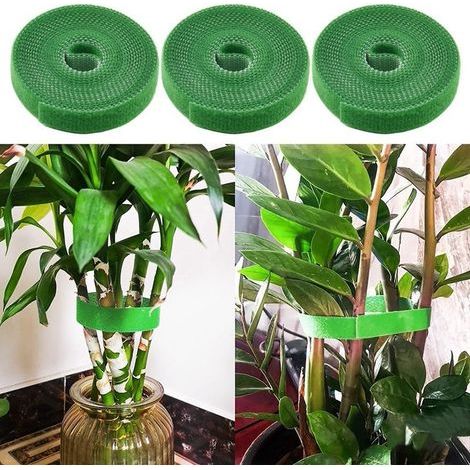 Attaches de câble Velcro — 10 mm x 10 m Rubans adhésifs réutilisables pour la gestion et le rangement des câbles, verts (30 m) (1/5)