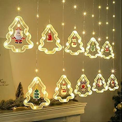 Guirlande lumineuse de Noël BLOOMWIN pour fenêtre, guirlande de 3 m avec port USB, décorations hivernales originales pour chambre et maison. (1/4)