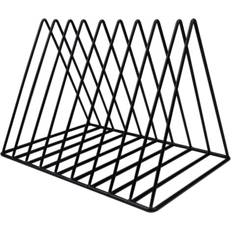 QORVA-Porte-revues en métal doré à 9 compartiments, étagère triangulaire, présentoir à journaux design pour bureau, salon, maison, 26 cm
