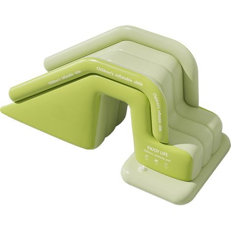 Grande Piscine Gonflable Familiale Pliable avec Toboggan – Bassin Extérieur et Intérieur pour Jardin ou Cour, Design Vert Vitalité