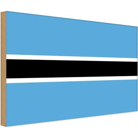 Panneau en bois 30x40 cm Drapeau, bannière et armoiries du Botswana (1/4)