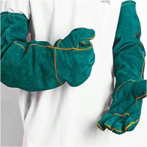 Gants de protection/manipulation anti-morsures d'animaux, gants de travail de pour le bain et le toilettage, 1 paire vert (1/4)
