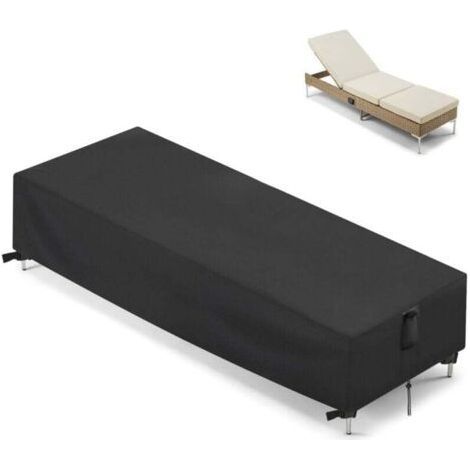 Garden Sun Lounger Cover, Outdoor Sunbed Cover, UV-Resistant Sunbed Cover (210 x 75 x 30 cm)