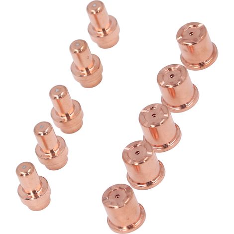 Ensemble 10 pièces électrodes et buses pour découpeur plasma, pièces de rechange pour Trafimet CB50, embouts et électrodes de remplacement (1/5)