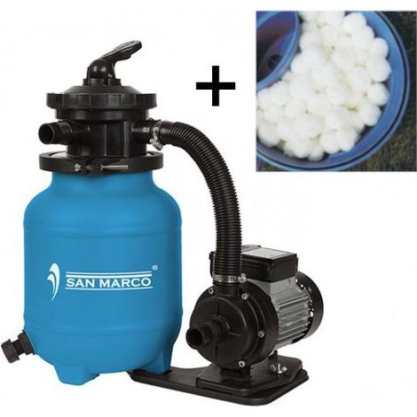 Pompa filtro a sabbia piscina San Marco 6m3/h con Aqualoon