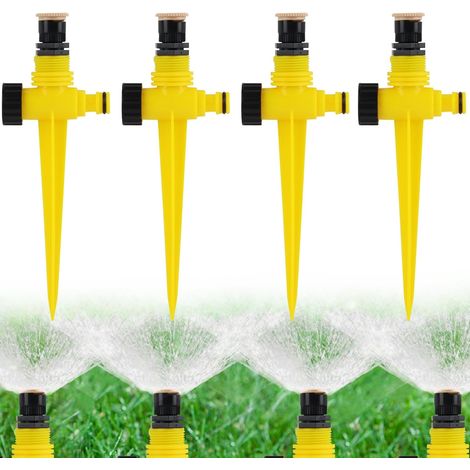 BEBUSINGOTO Aspersor de césped de 4 piezas, aspersor automático para jardín, aspersor de riego, aspersor de niebla, para jardín y patio. (1/5)