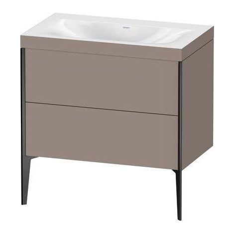 Support de lavabo sous plan XVIU 610x800x480mm avec WT Viu Pro noir mat 2 HL ta