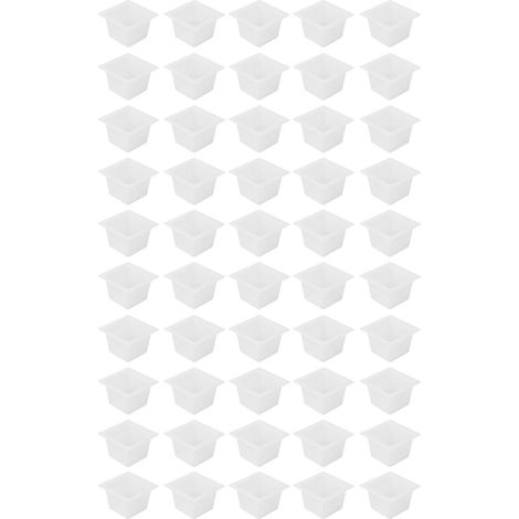 50 Pots Carrés Hydroponiques pour Culture sans Sol - Paniers de Jardinage Blancs