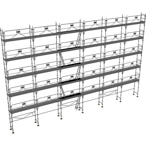 Gerüst 180m² - Struktur + Plattformen + Leiste - Gelände Version - DUO308GC-SPP