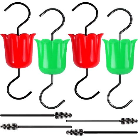 Ant Moat - 6.29 In Hook Length - 2.36 In Cup Height - For Hummingbird And Oriole Feeders - 4 Pack (1/5)