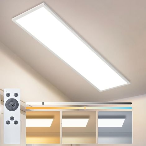 ZMH Plafonnier LED 100 x 25 cm, Intensité Réglable, Télécommande, Température de Couleur Réglable, 13,5 W (1/5)