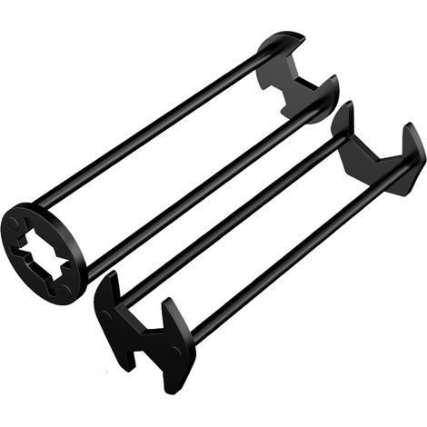 Clé à Écrou de Vidange D'évier Multifonction en Acier au Carbone, Lot de 2 Pièces Manche Détachable pour Robinetterie et Tuyaux D'évier (1/5)