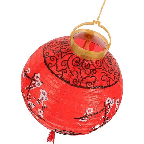 Lanternes en Papier Japonaises Pliables Rouges Décoratives à Motif Fleur de Prunier Lanternes Suspendues Rondes pour Décoration Intérieure et Extérieure de Fête de Festival (1/5)