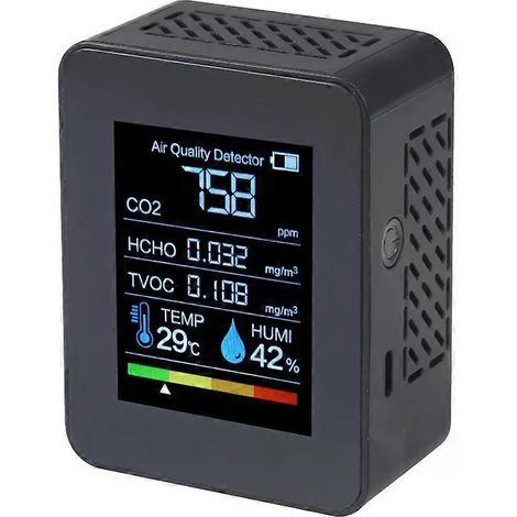 Détecteur de qualité de l'air CO2 - Portable TVOC1 avec affichage LED et hygromètre