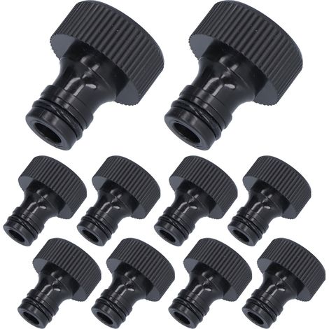 Lotto di 10 connettori a nipplo da 15 mm – G3/4 – plastica sigillabile – adattabili – giardino (1/5)