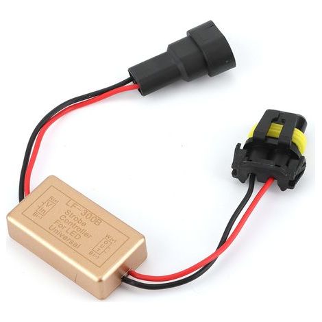 Kit de Contrôleur de Flash Stroboscopique LF-300B, Clignotement Continu, Compatible 9005 9006 9012, pour Feux de Croisement LED, Anti-Brouillard et Veilleuses