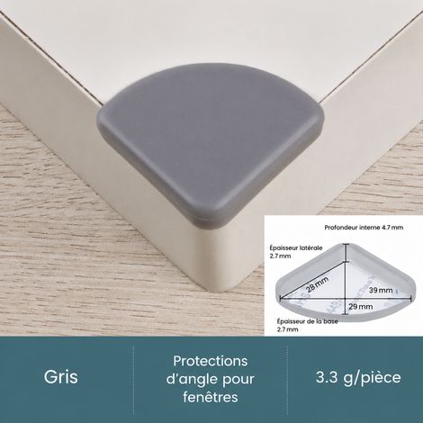 Protège-coin pour fenêtre et meuble anti-collision gris foncé gris réf 0388 15 g – Livraison gratuite