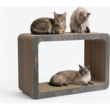 Rascador para gatos, rectangular de cartón 3XL, marrón Mru&Pruu (1/5)