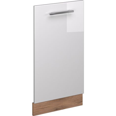 Panel frontal del lavavajillas Fame-Line, Blanco alto brillo, 45 cm sin encimera, Vicco