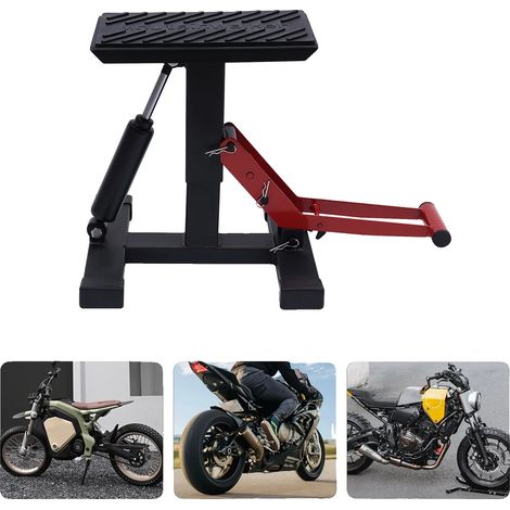 Support de levage de moto, capacité de 400 kg, hauteur réglable de 25 à 40 cm, taille du panneau 28 x 17 cm, poids brut 6,6 kg, construction en acier durable (1/5)