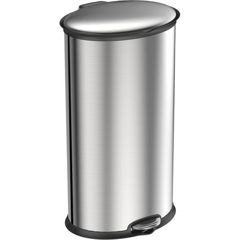 EKO - Poubelle à pédale Ellipse 30 litres - Stainless steel Plastic  - inox mat