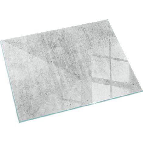 Kaminofen Glasplatte Funkenschutz Kaminplatte Kaminglas Ofenglas gehärtetem Glas mit Motiv Rohbeton-Textur 120x80 cm