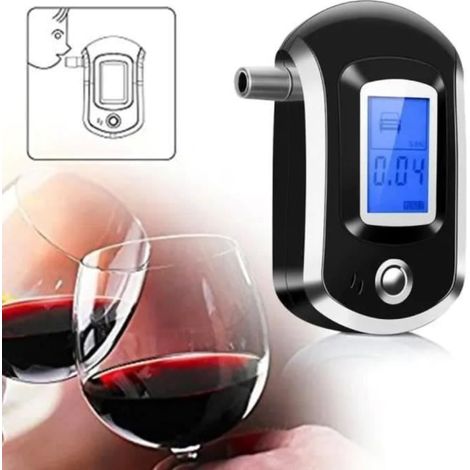 Testeur d'alcool de soufflage LCD électronique portable alcootest léger éthylomètre (1/4)