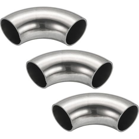 3pcs Coude En Acier Tuyau Coudé en Acier Inoxydable à 90° 28mm OD (1/5)