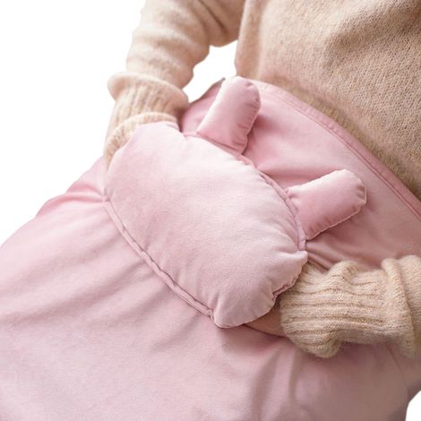 Couverture chauffante USB en laine d'agneau 115x72cm Rose pour bureau et mains (1/5)