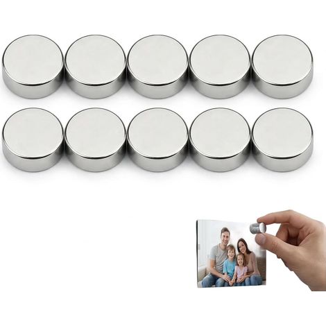 Set de 10 Petits Aimants Néodymes (10 x 5 mm) - Aimants Mini pour Réfrigérateur, Tableau Magnétique et Papeterie (1/5)