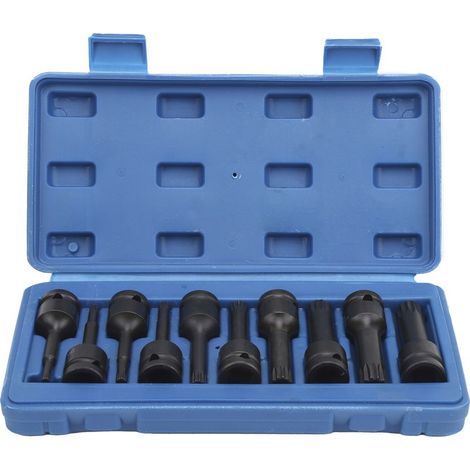 Jeu de douilles carrées 10 pièces, tournevis à entraînement 1/2 pouces, outil CRMO Impact M5M18, longueur 78mm avec boîte de rangement (1/5)