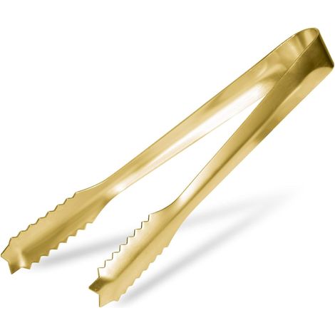 Pince à Glaçons en Acier Inoxydable 18 cm - Pince de Service pour Seau à Glace, Cubes de Sucre, Cocktails - Tête Crantée pour une Meilleure Prise (1/5)