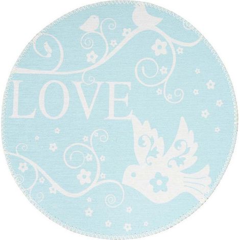 Tapis Rond Enfant Imprimé "Bambini VII" 160cm Menthe (1/5)