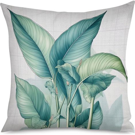 Housse de coussin feuillage dense, décoration salon (1/5)