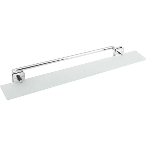 Sapho X-SQUARE - Estante con toallero, longitud 80 cm, cristal esmerilado/cromo XQ458 (1/5)