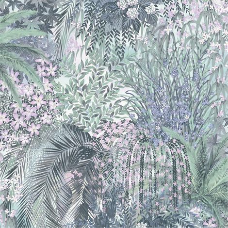 Grandeco Paradise Blue Botanical Wallpaper Washable Paste The Paper Lush Garden (1/4)