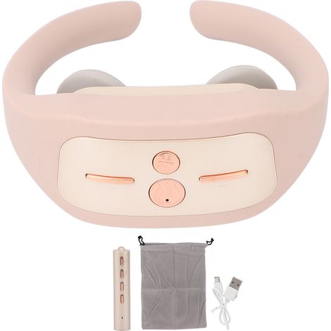 Coussin Massage Cervical sans Fil 5 Modes 15 Niveaux Impulsion Chaleur 42°C Compression Chaude Automatique Doré Champagne (1/5)