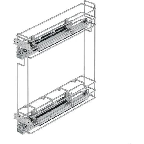 Emuca Suprastar abnehmbarer Flaschenhalter mit Soft-Closing, 150-mm-Modul, Stahl, Chrom