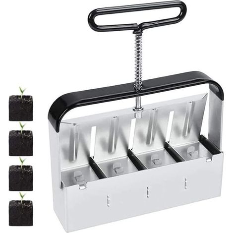Outil de Blocage de Terre manuel - Outil de Jardinage presse motte - 5,1 cm - Bloque le sol - Avec poignée antidérapante, presse motte pour semis, confortable pour planter, transplanter, serre