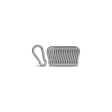 12PCS - M5 Mousqueton en Acier Inoxydable 304 - Petit Mousqueton INOX de Fixation Capacité de Charge de 90 kg, Crochet Mousquetons Hamc Balancoire