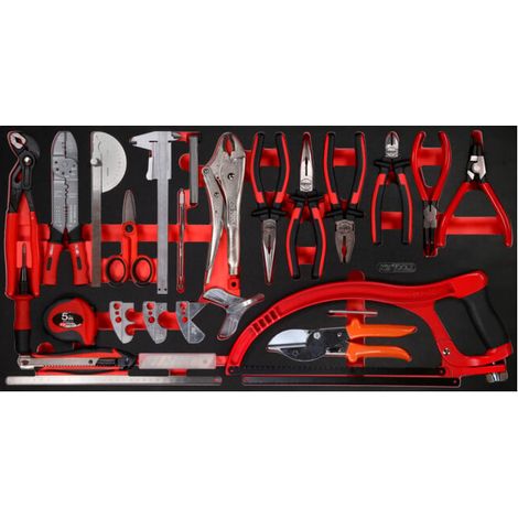 Kstools – Coffret multi-outils 30 pcs – Insertion système 1.1/3 – Résistant à l’huile et aux produits chimiques – Insert en mousse tricolore (1/2)